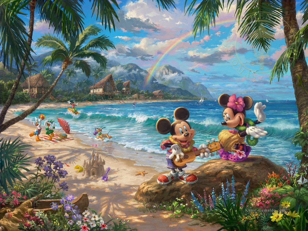 Mickey and Minnie in Hawaii TK Disney Ölgemälde